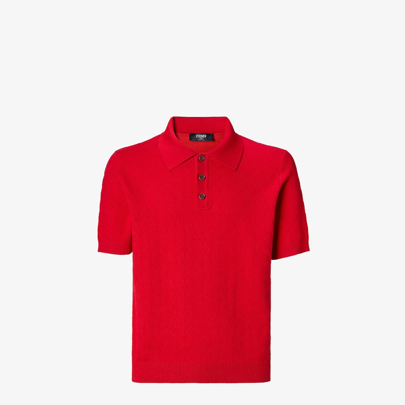 Polo shirt Red cotton and viscose tricot polo shirt 1