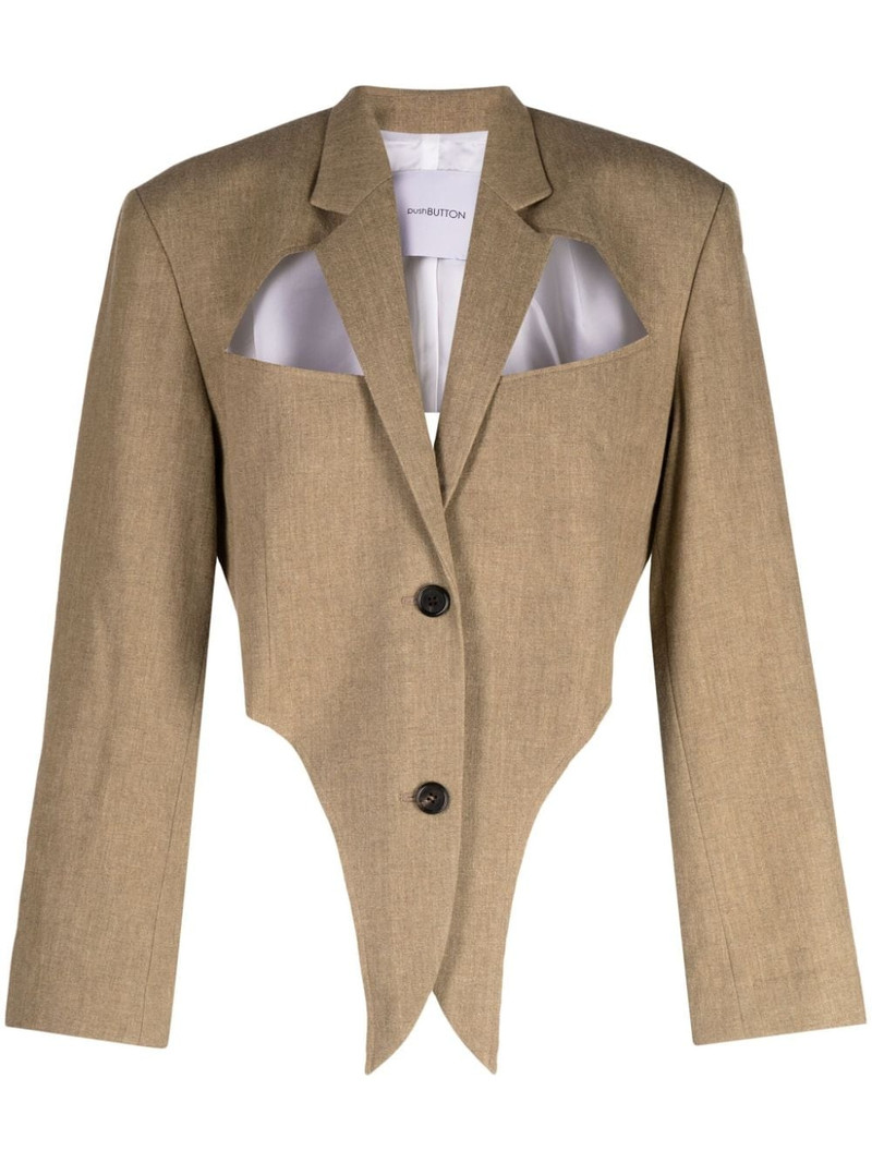 cut-out single-breasted blazer 1