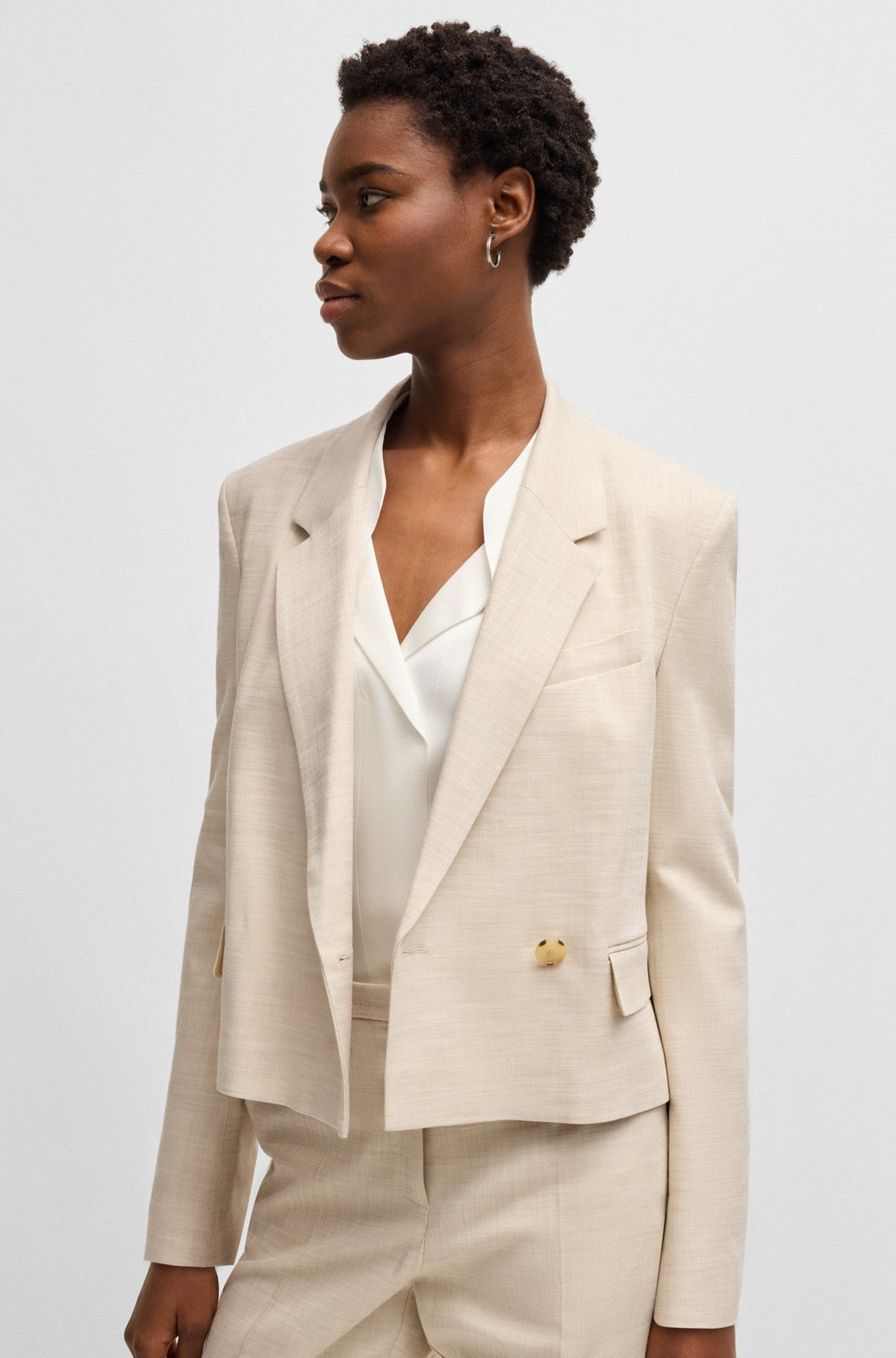 REGULAR-FIT BLOUSE WITH DRAPED NECKLINE - 6