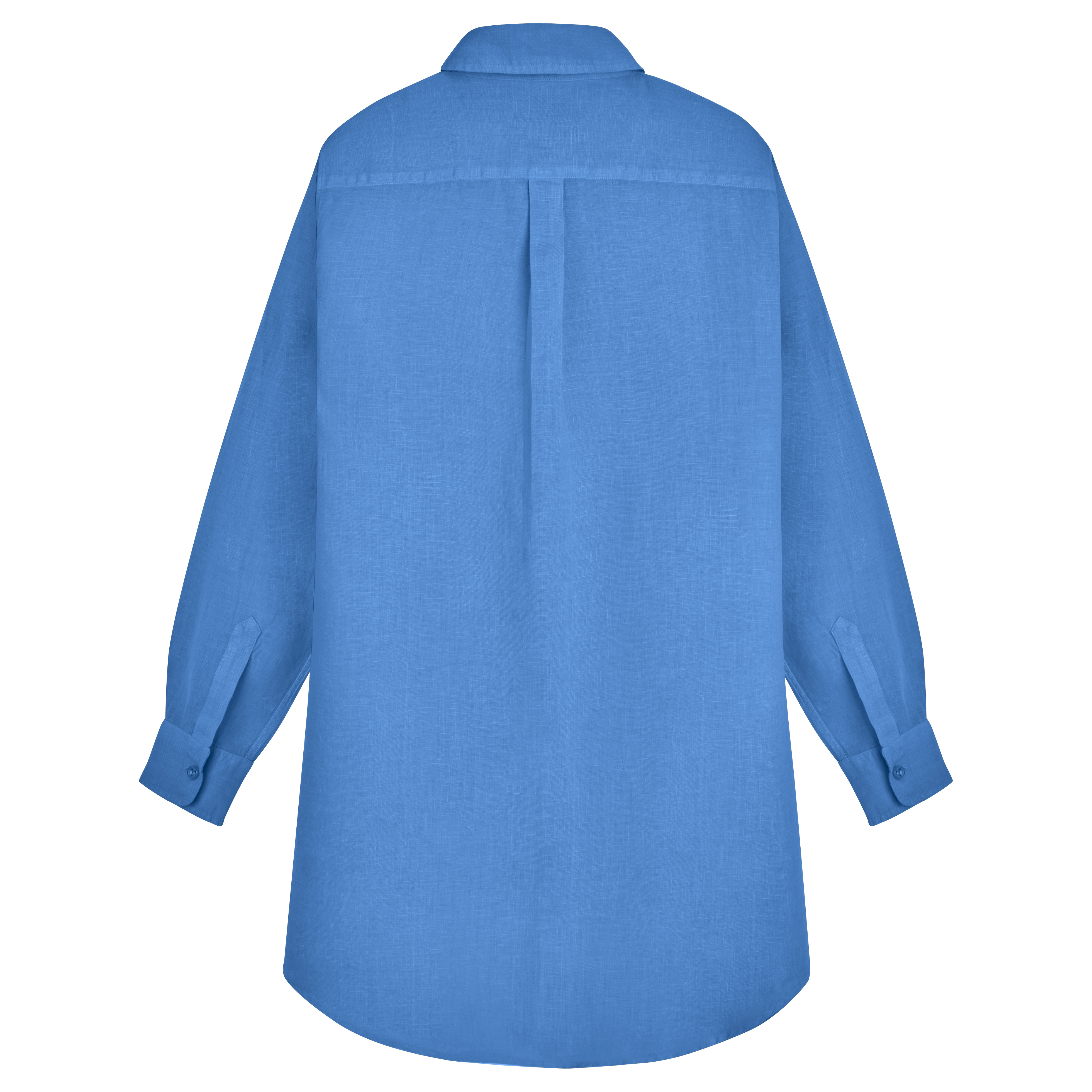 Women Linen Shirt Dress Solid - 2