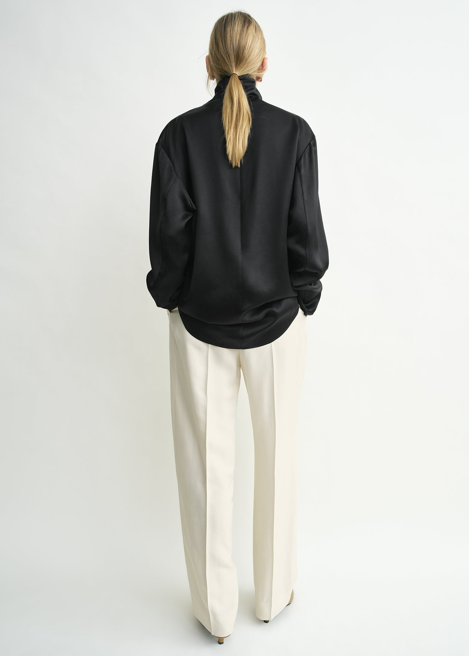 Slouch-neck blouse black - 4