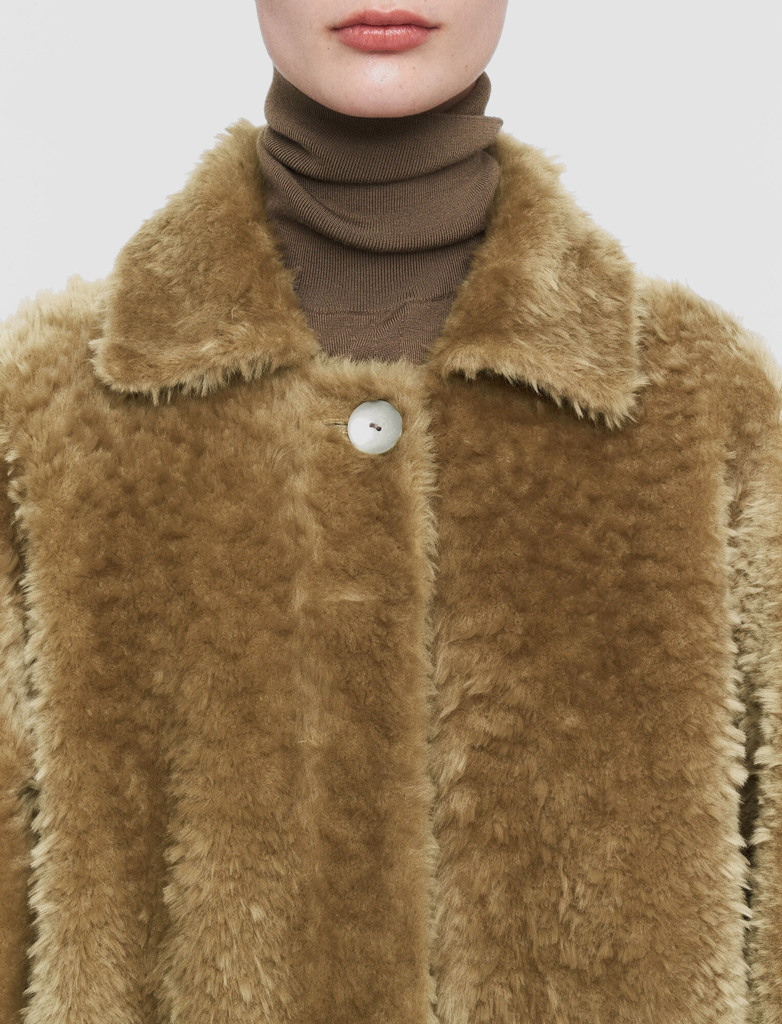 Textured Shearling Cail Coat - 5