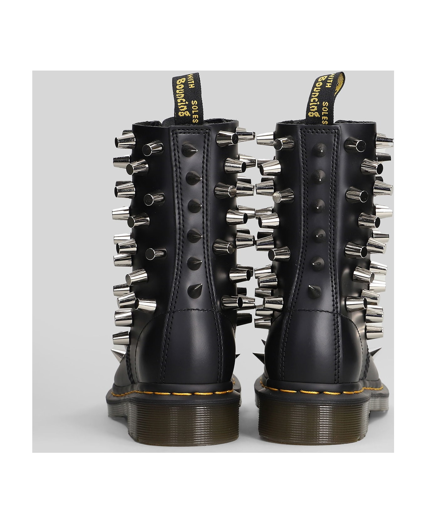 Combat Boots In Black Leather - 4