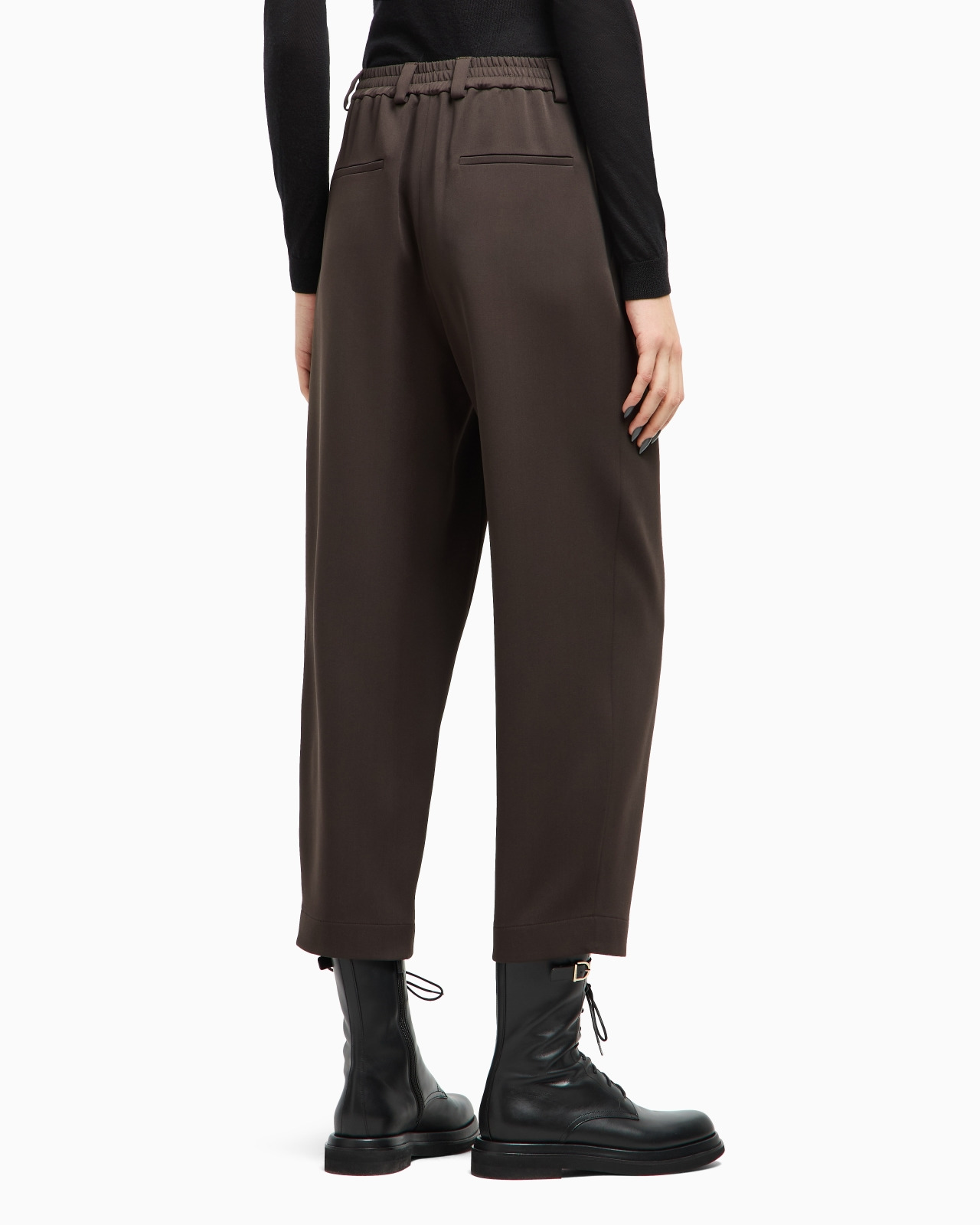 STRAIGHT TROUSERS IN SILK DOUBLE GEORGETTE - 3