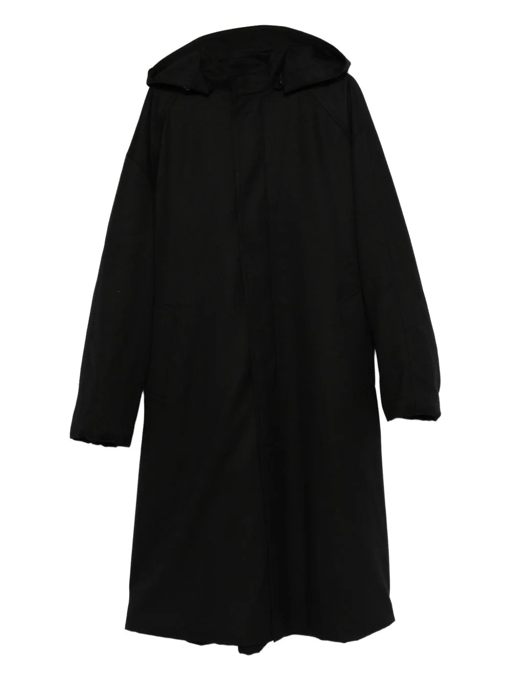 hooded wool coat - 1