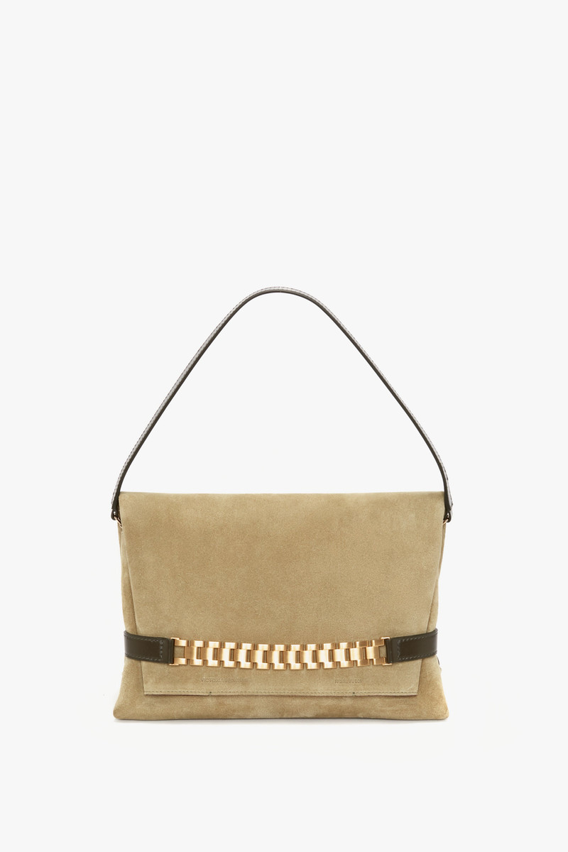 Chain Pouch with Strap in Suede 1