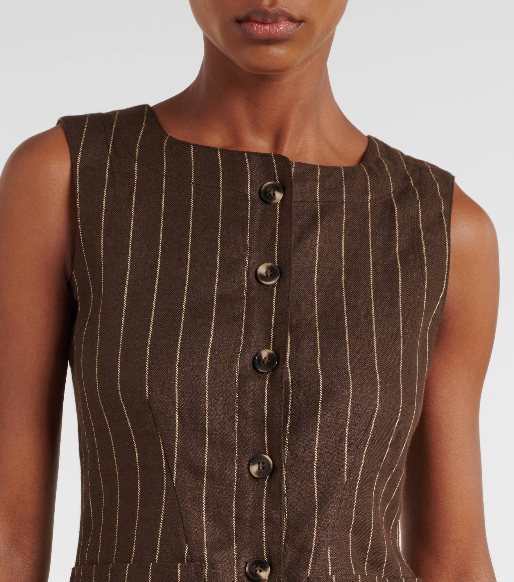 Emma pinstripe linen top - 4