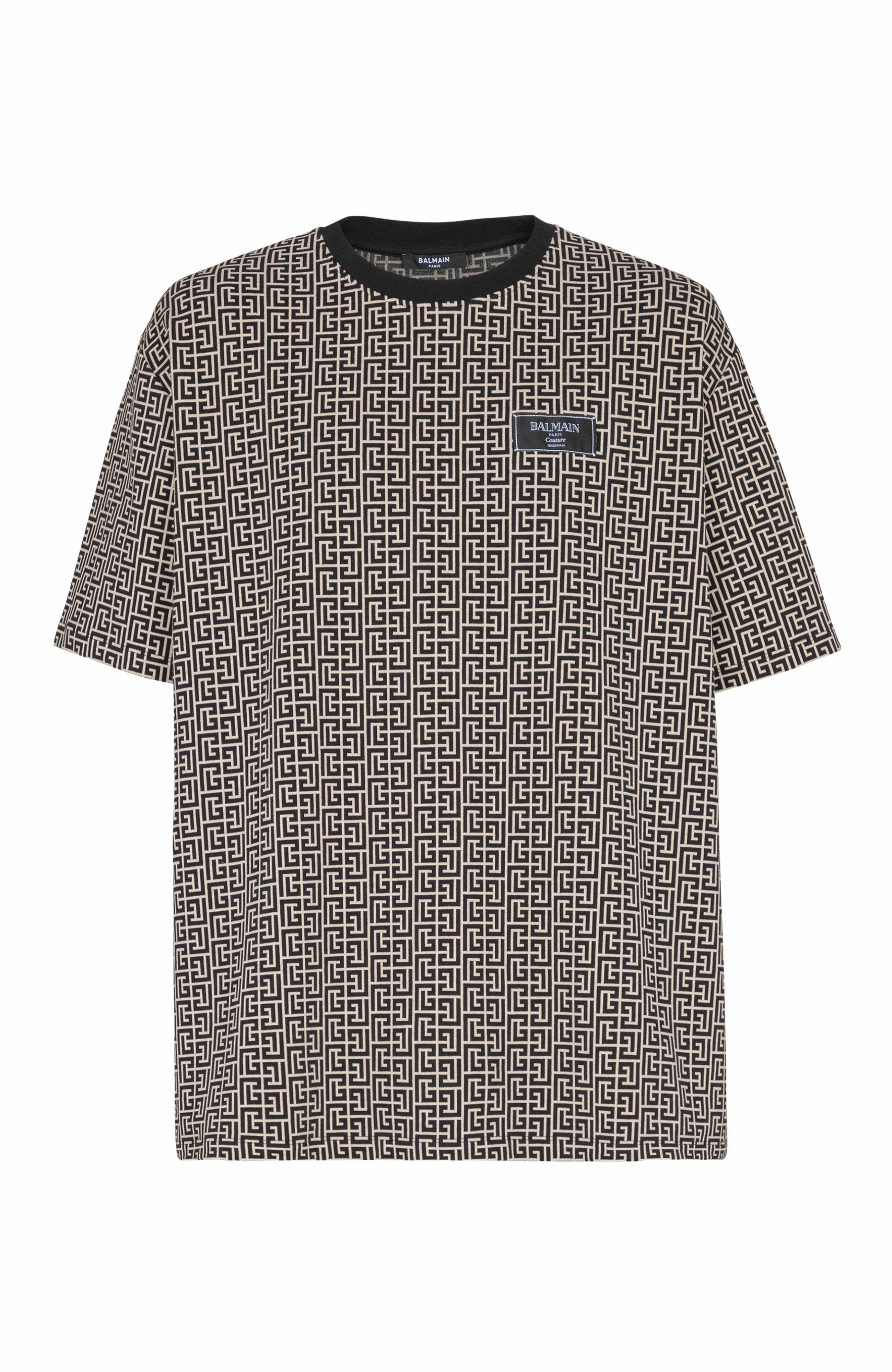 Balmain Monogram jacquard T-shirt in Black at Nordstrom - 5