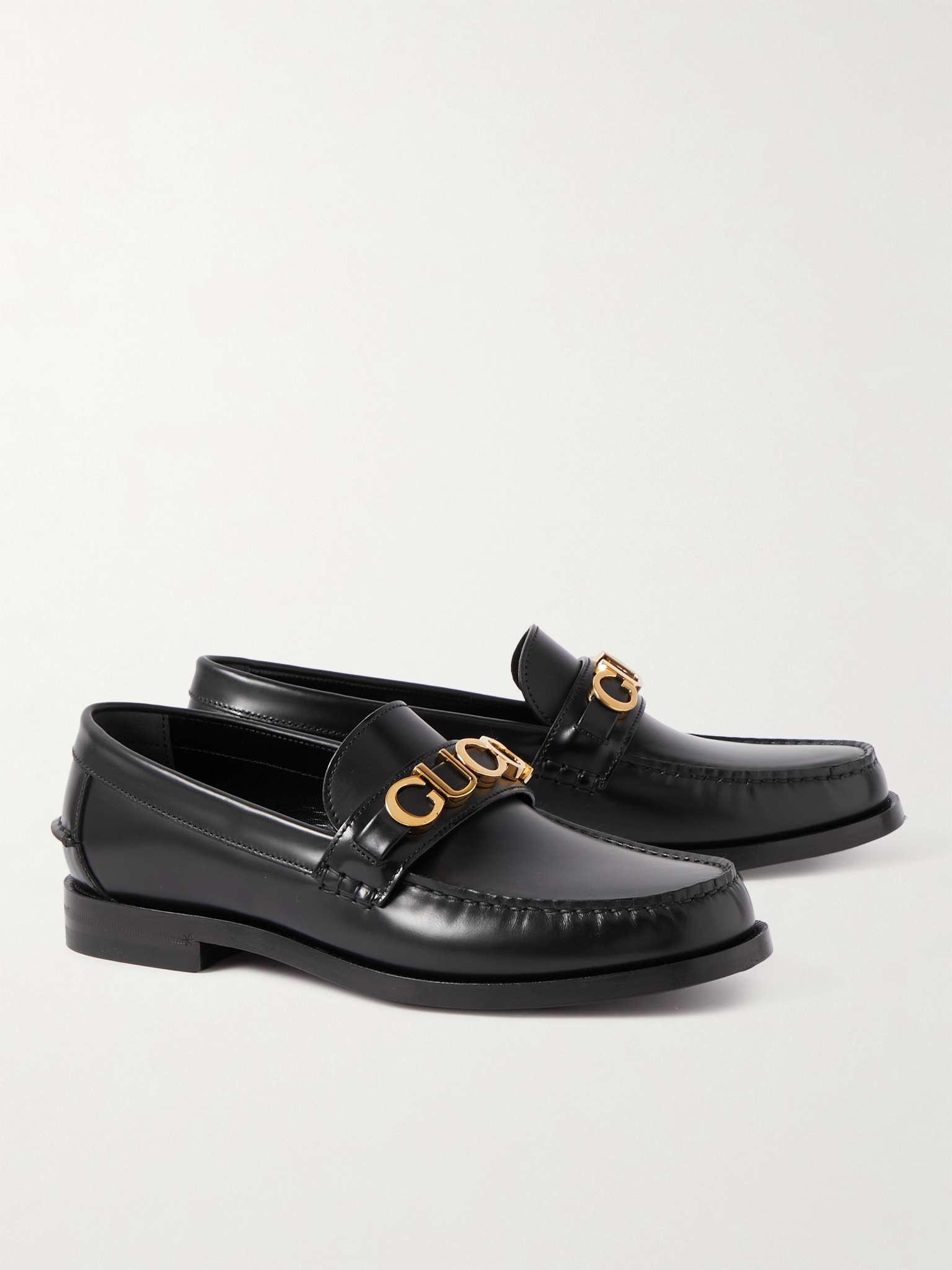 GUCCI Logo-Embellished Leather Loafers | REVERSIBLE