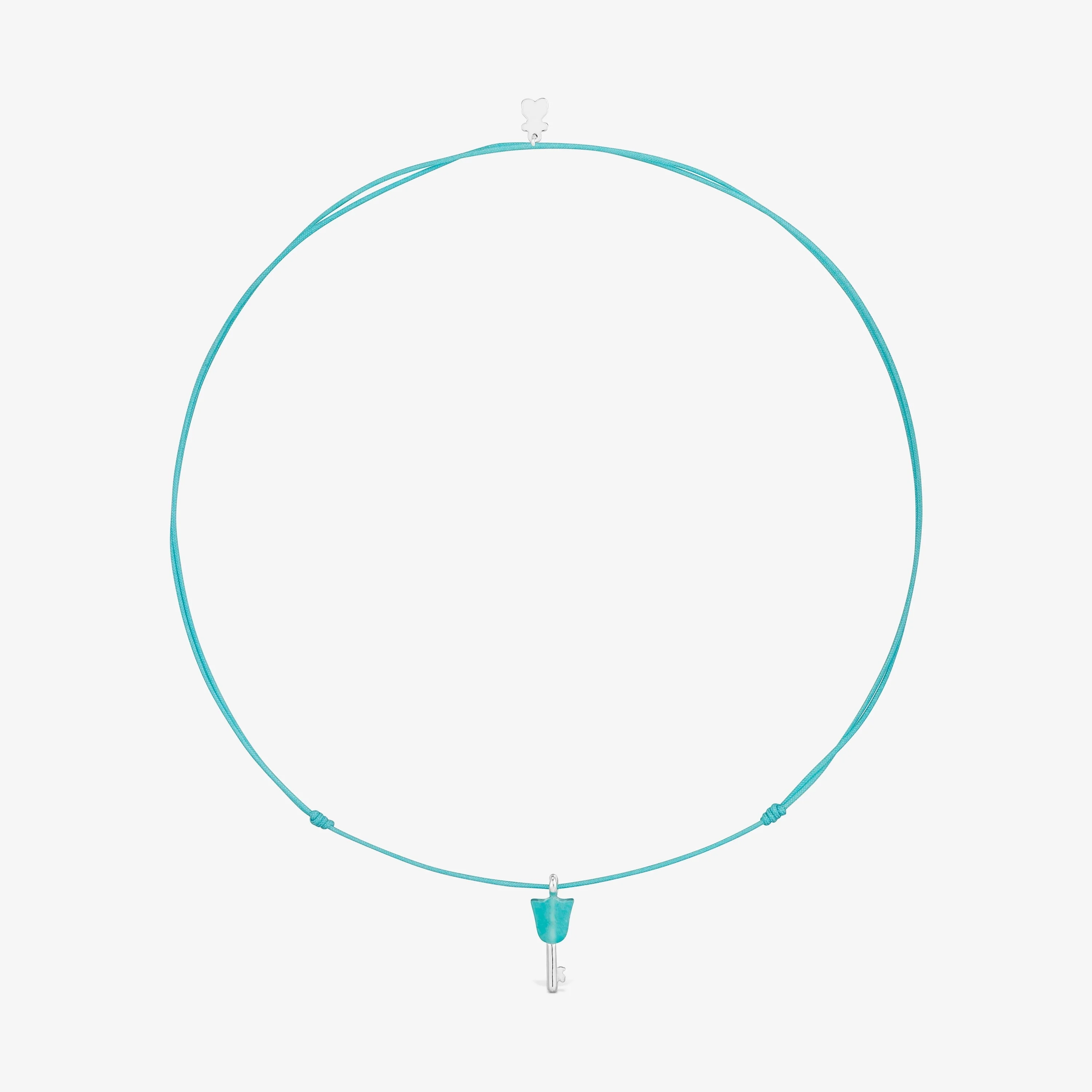 Silver, turquoise nylon and amazonite Necklace TOUS Unlock - 1