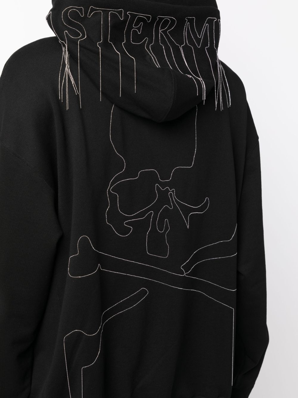 embroidered-logo zip-up cotton hoodie - 5
