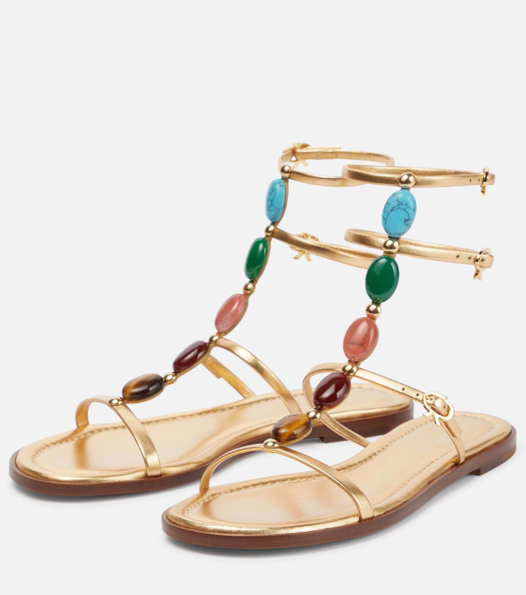 Shanti embellished leather sandals - 5