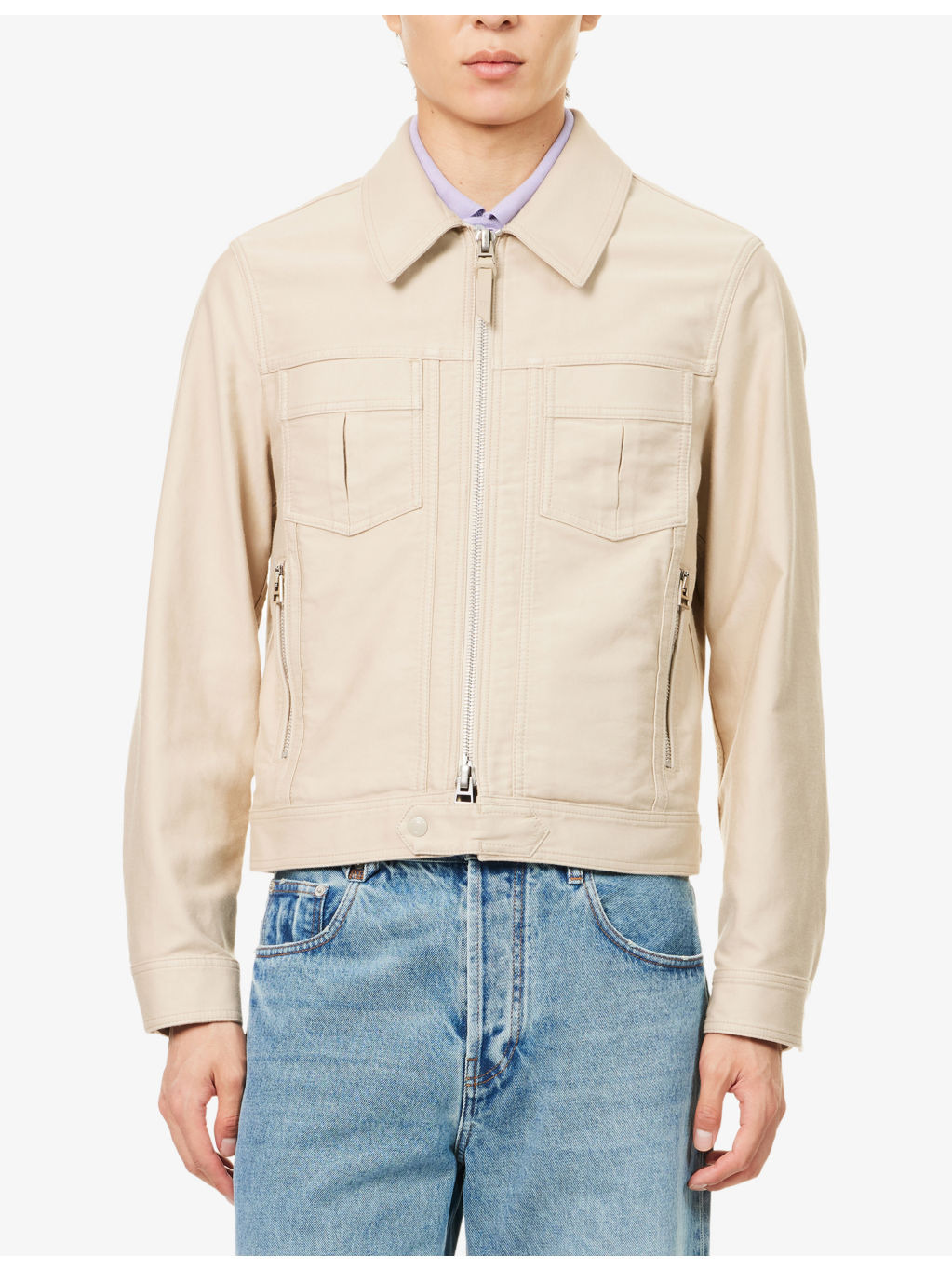 Sharp Battle Patch-Pocket Cotton Jacket - 3