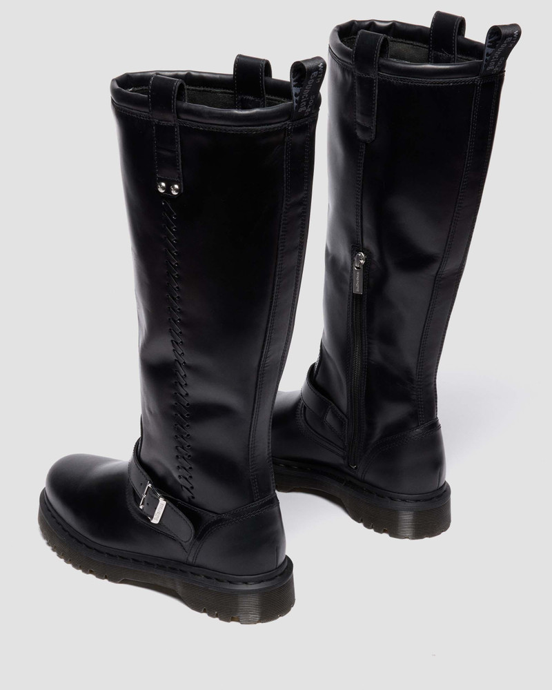 Anistone Knee High Orleans Leather Biker Boots 6