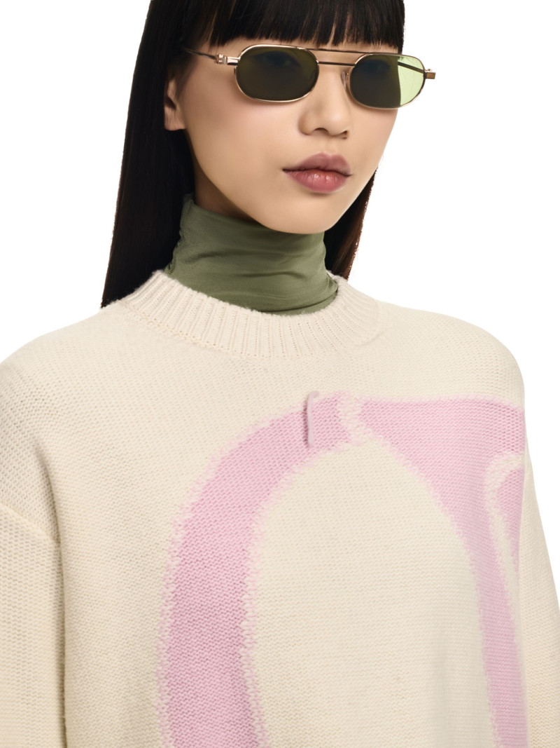 White Maxi Logo Crewneck 5