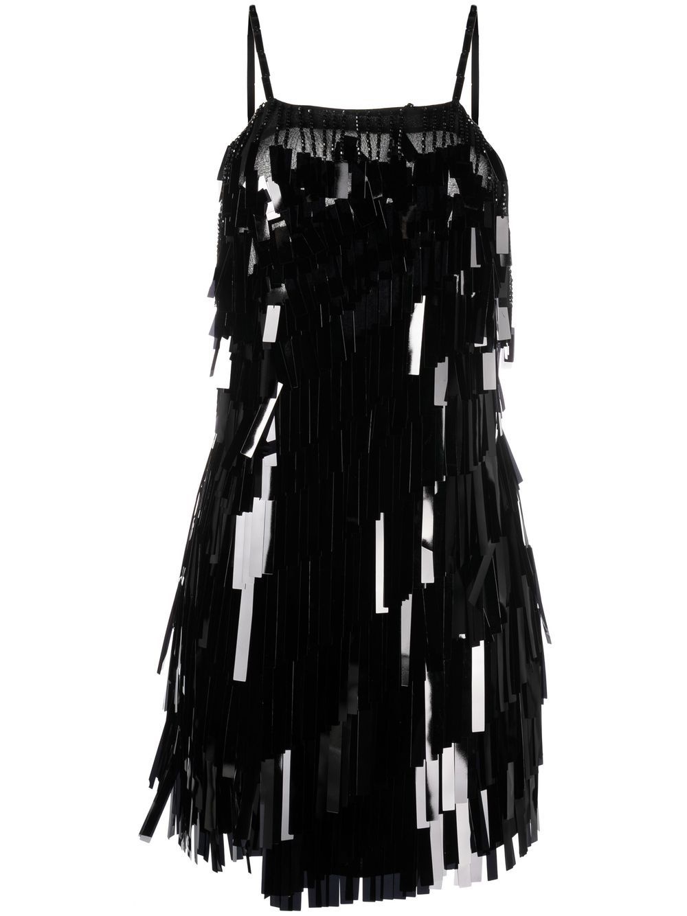 sequin fringe mini dress - 2