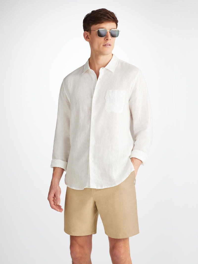 Derek Rose Men's Shorts Sydney Linen Sand outlook