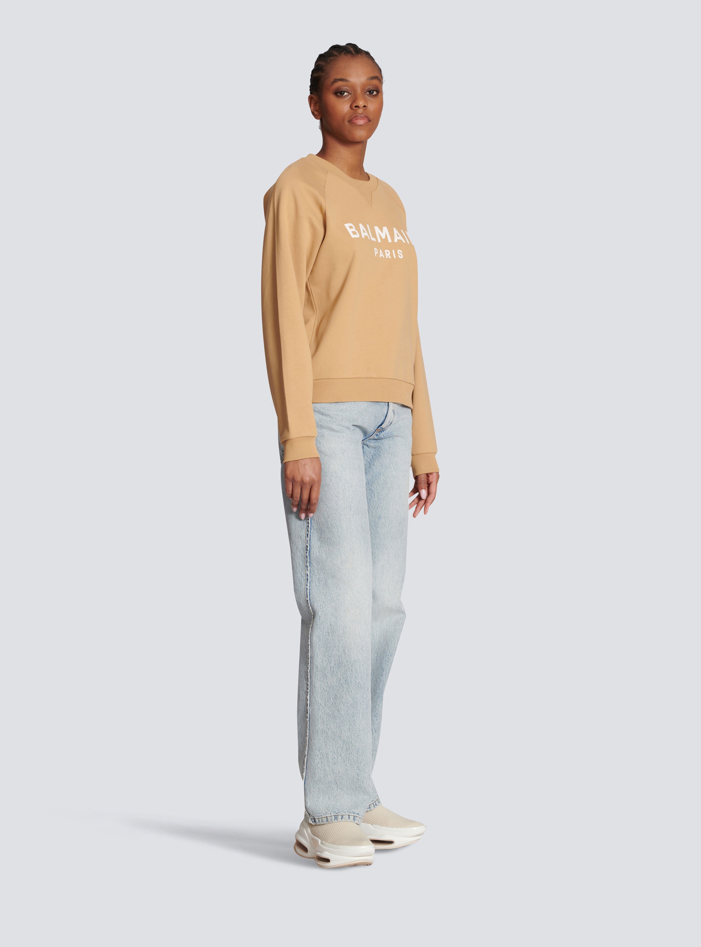 Cotton printed Balmain logo sweatshirt - 3