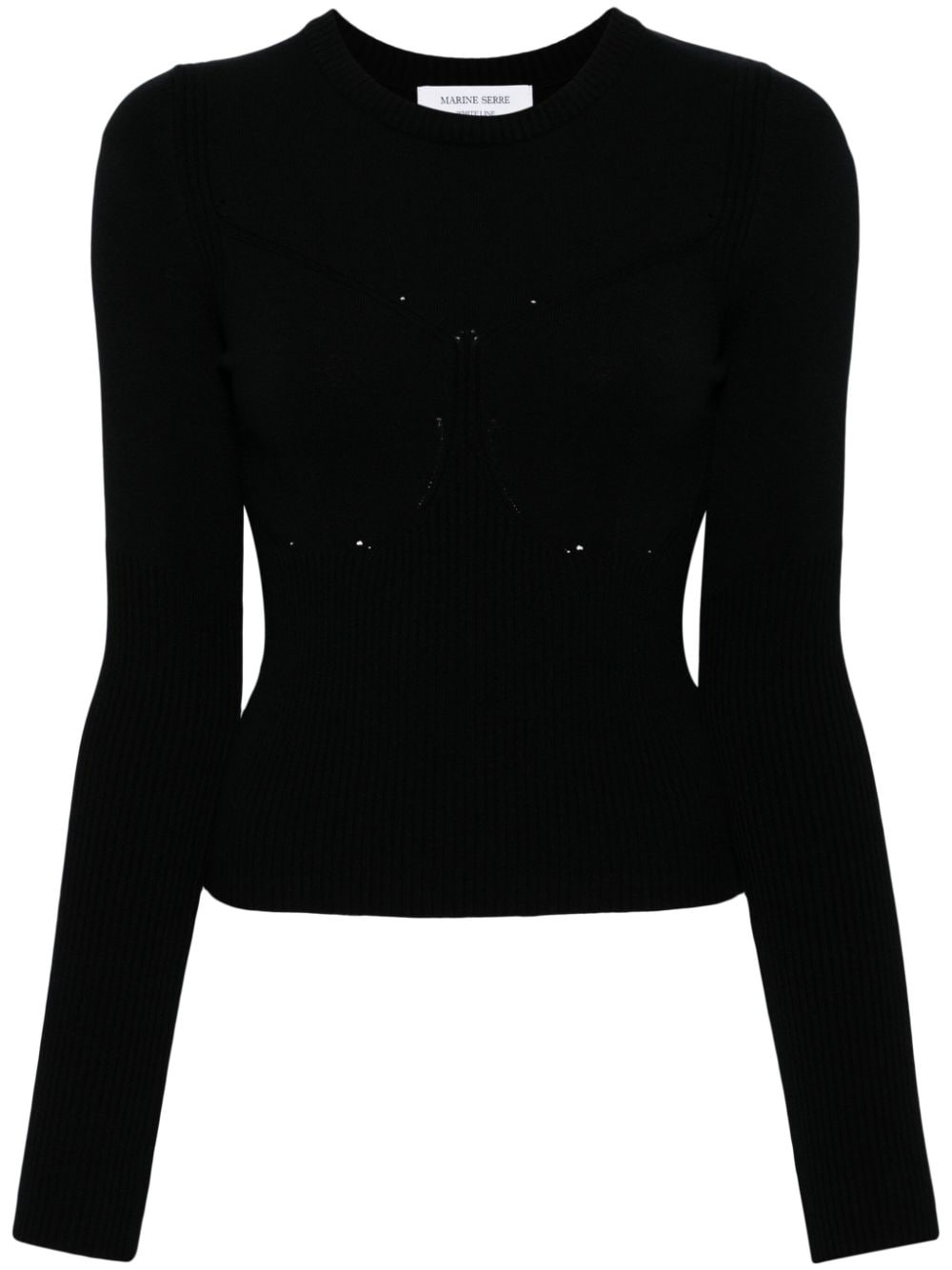crew neck straight hem jumper - 1