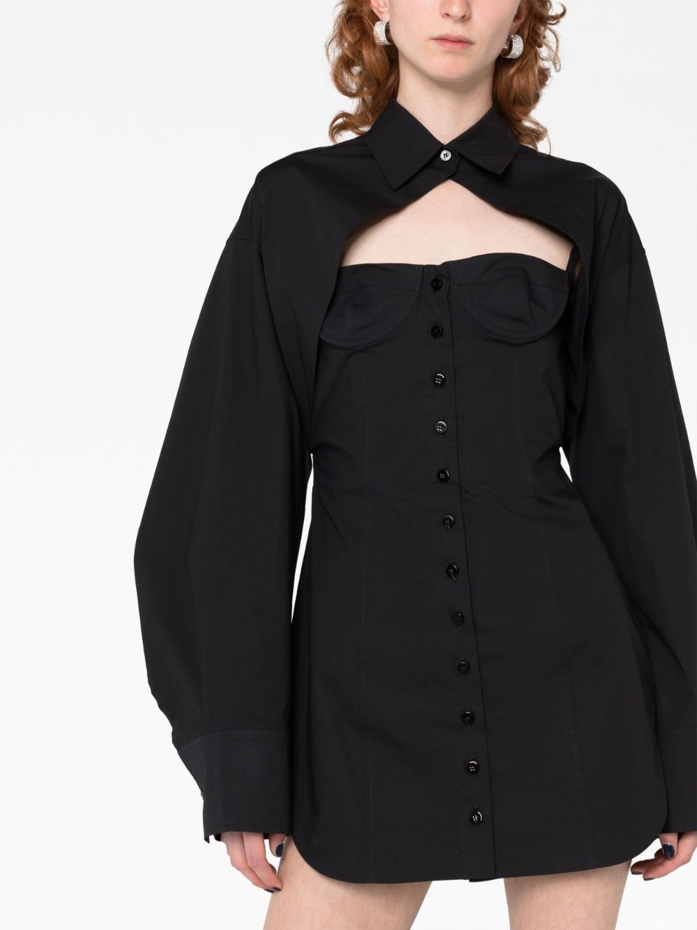 cut-out bustier shirtdress - 5
