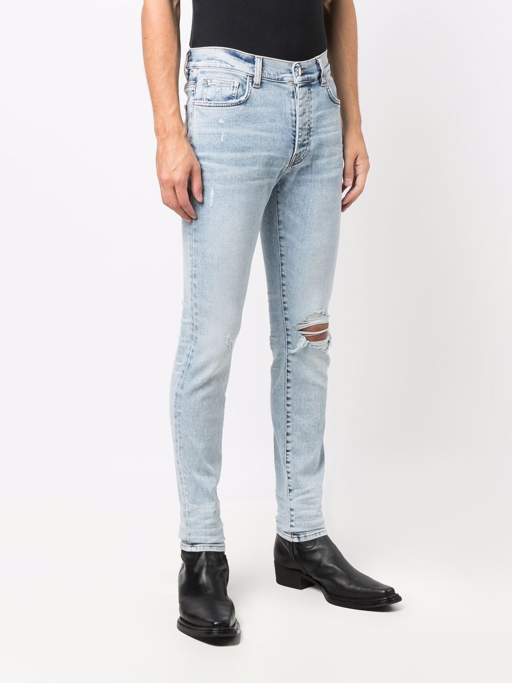 distressed slim-fit jeans - 3