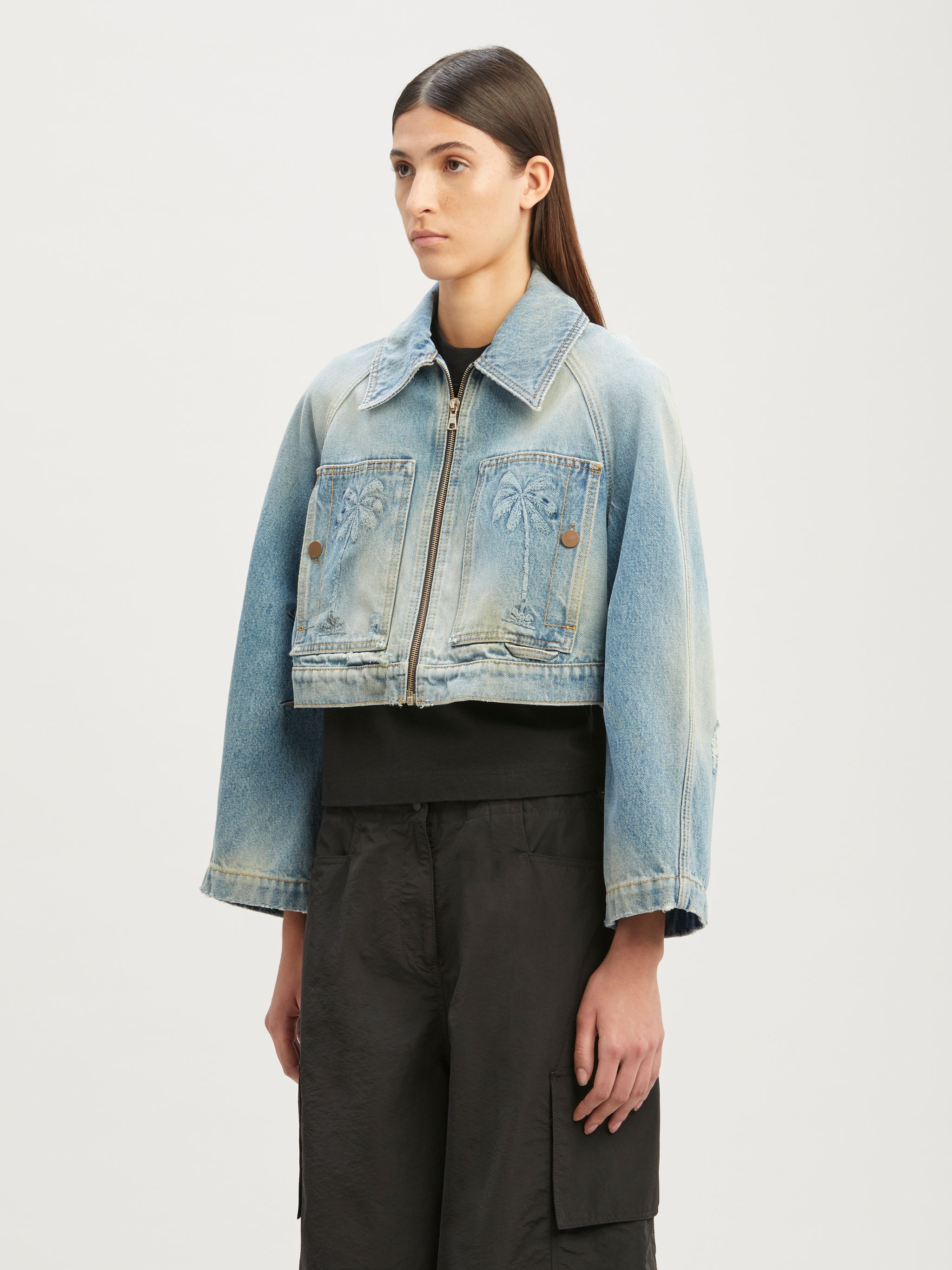 Paris Cropped Denim Jacket - 4