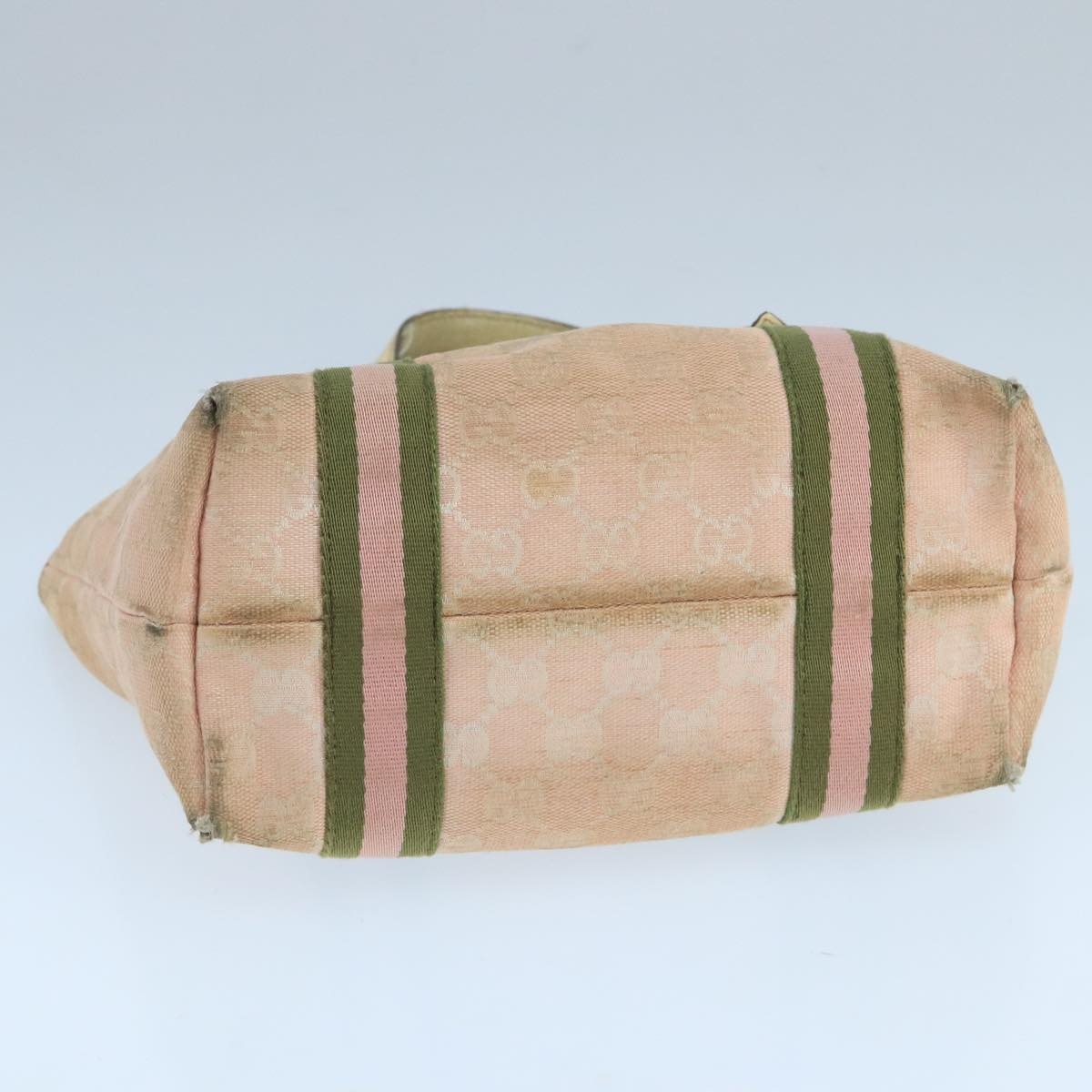 GUCCI GG Canvas Hand Bag Pink Cream Gold - 5