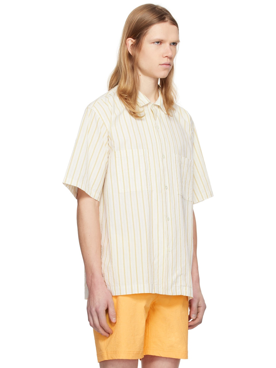 White & Yellow Johnny Stripe SS Shirt - 2