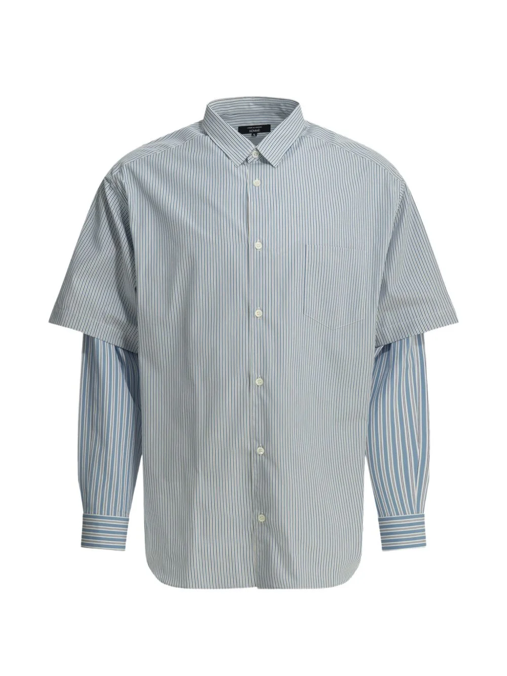 striped layered-sleeve shirt - 1