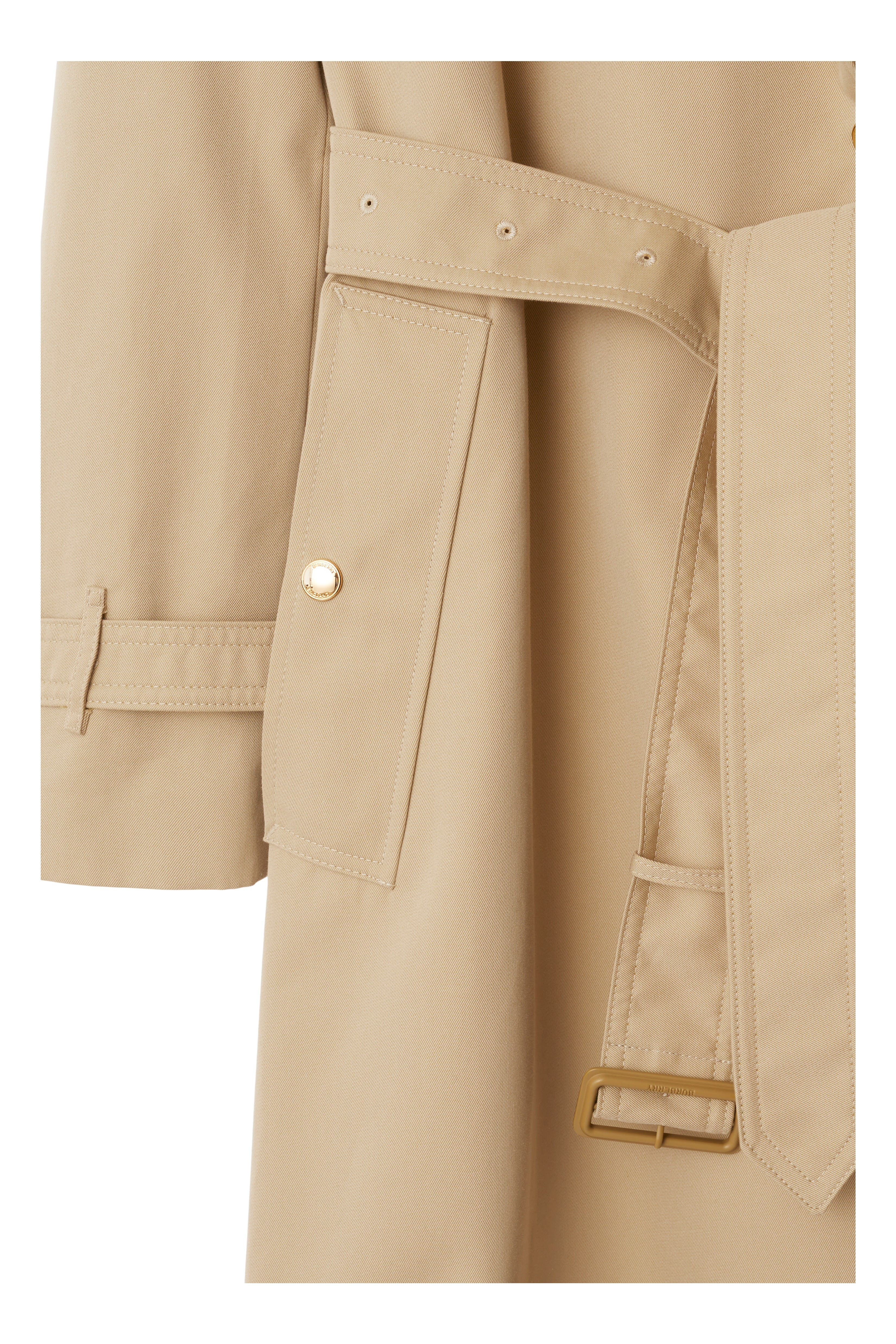 burberry Long Check Collar Gabardine Trench Coat in Honey at Nordstrom - 6