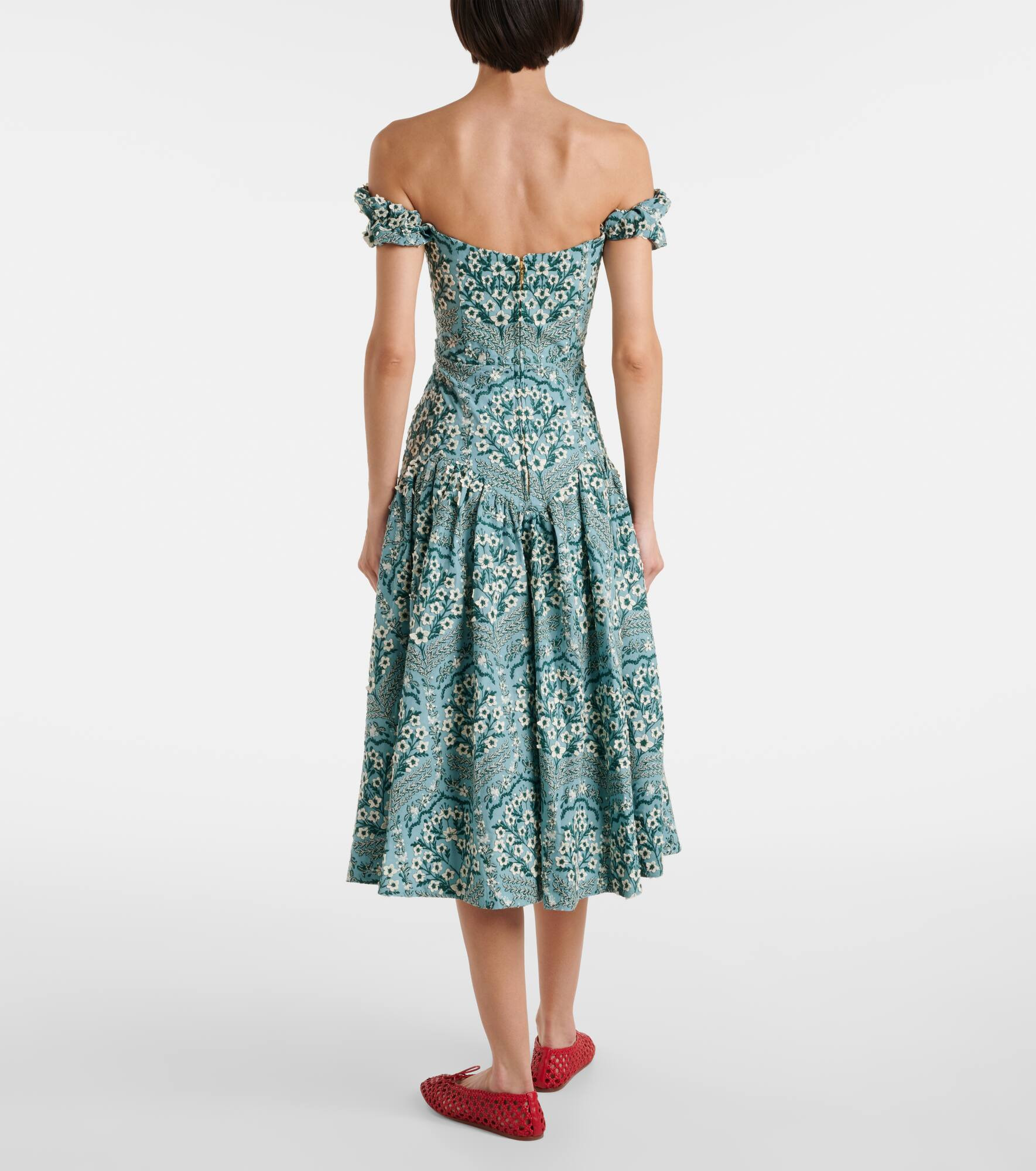 Siembra embroidered cotton midi dress - 3
