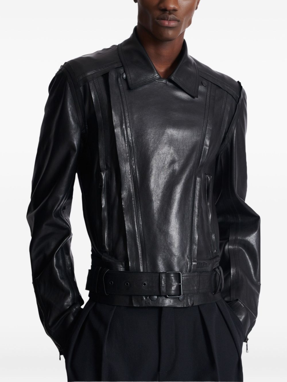 leather biker jacket - 5