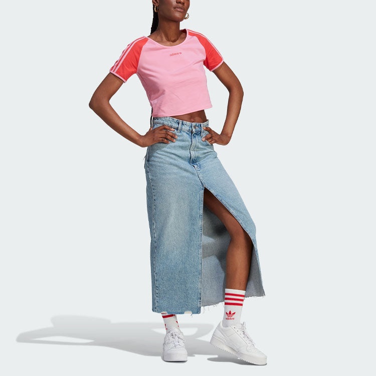 (WMNS) adidas originals Island Club Short T-Shirt 'Pink' IT8153 - 4