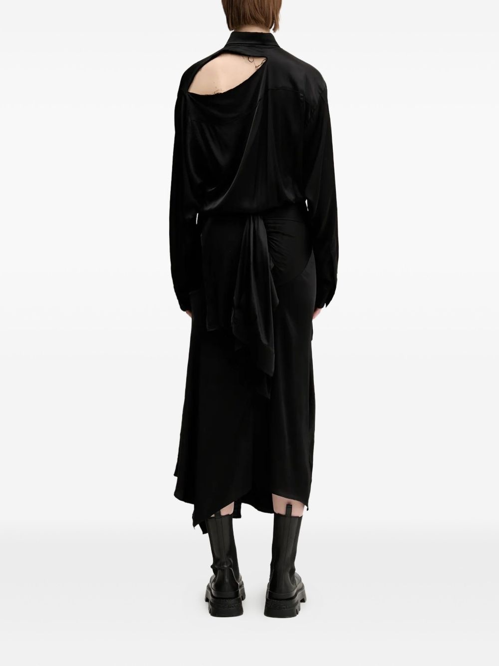 ruffled satin dress - 4