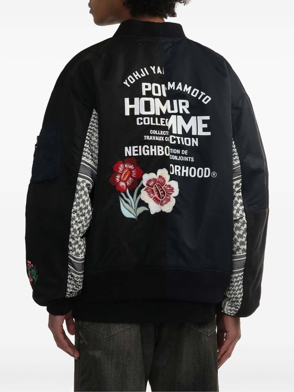 contrast-sleeve bomber jacket - 4