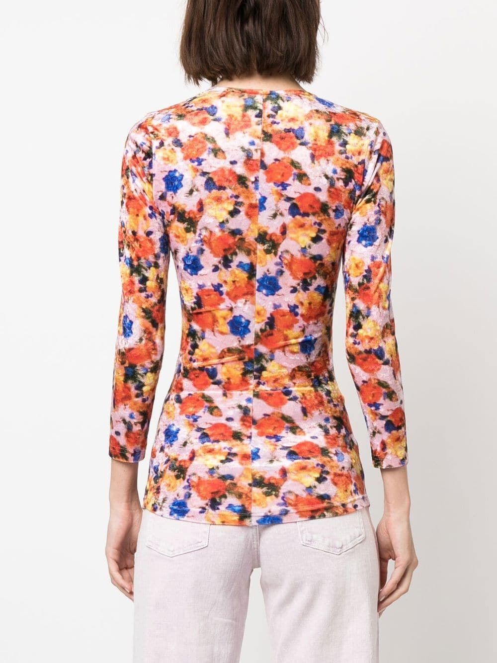 Gubaia floral-printed velvet top - 4