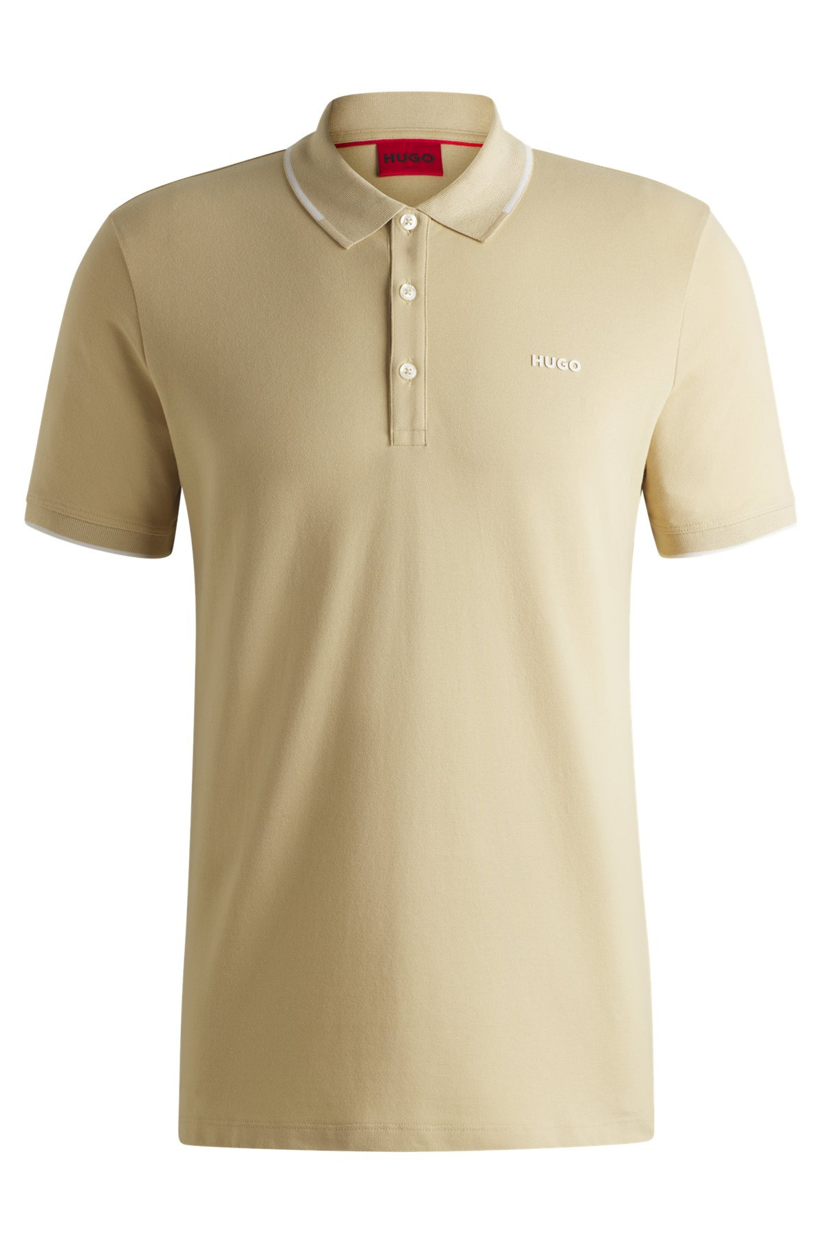 STRETCH-COTTON SLIM-FIT POLO SHIRT WITH PRINTED LOGO - 1