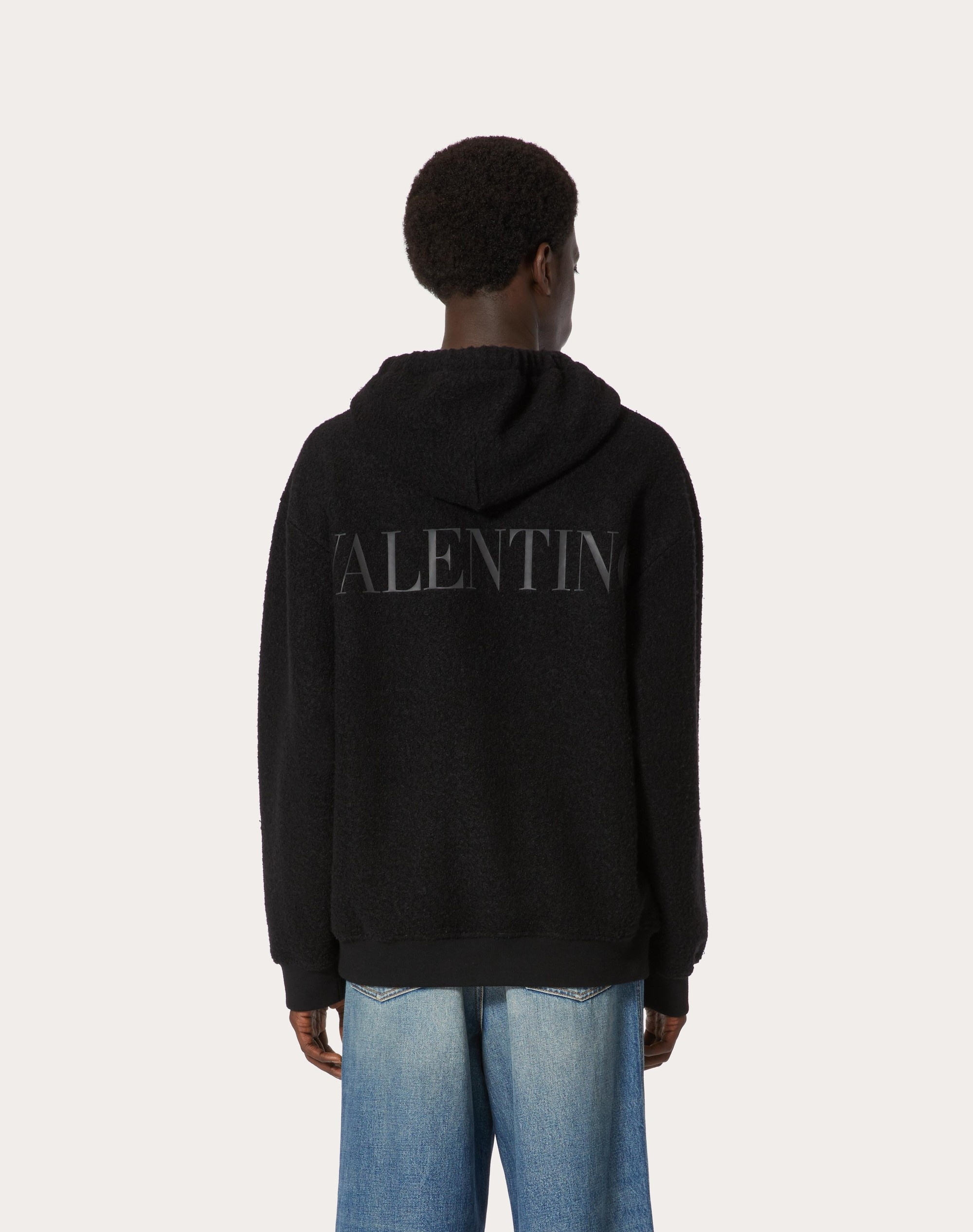 SWEATSHIRT IN TWEED WITH VALENTINO PRINT - 4