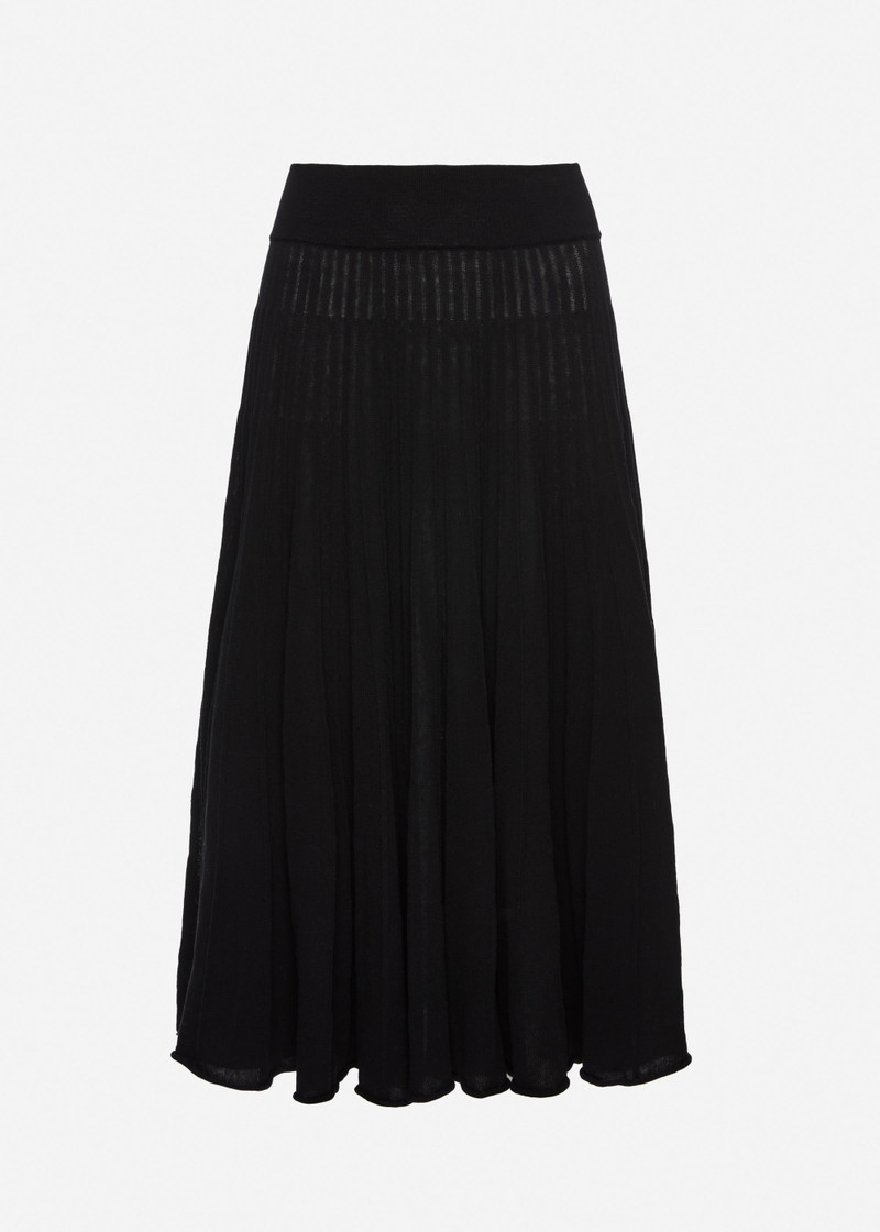 Pleated knit skirt in black 1