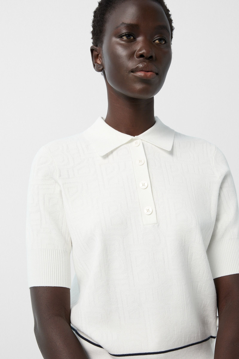 Maia knitted polo shirt in Off-white 5