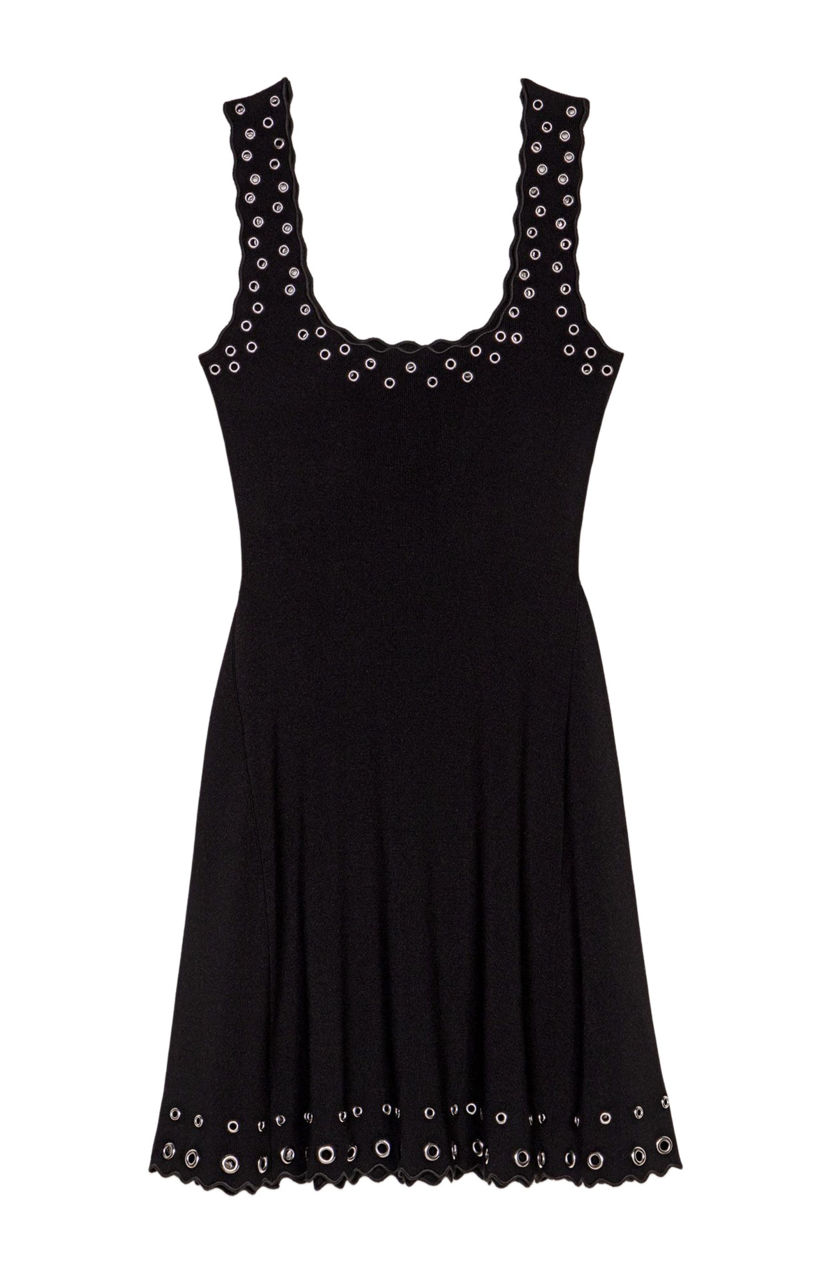 maje Short eyelet knit dress in Black at Nordstrom - 6