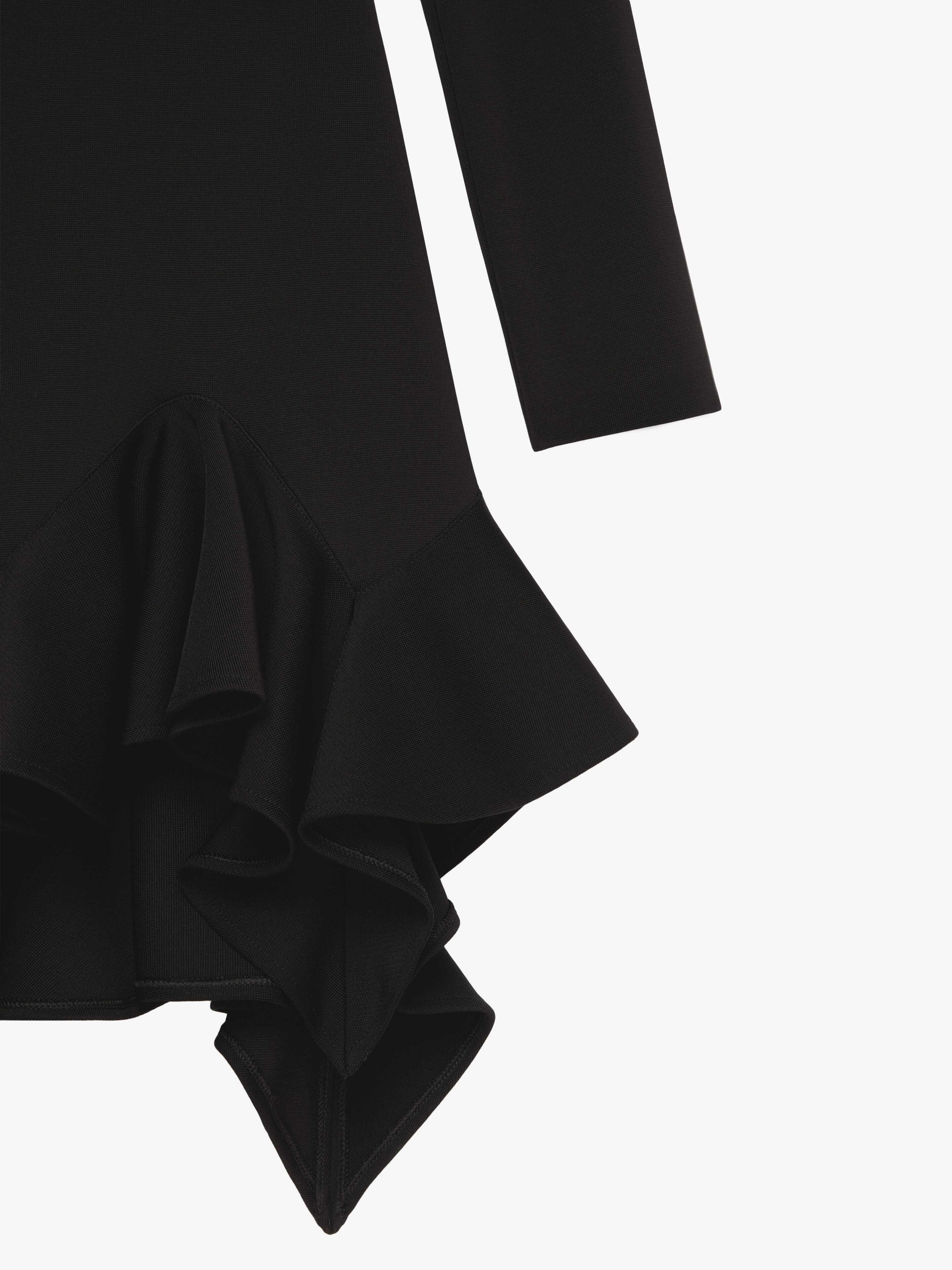 DRESS IN PUNTO MILANO WITH FLOUNCES - 5
