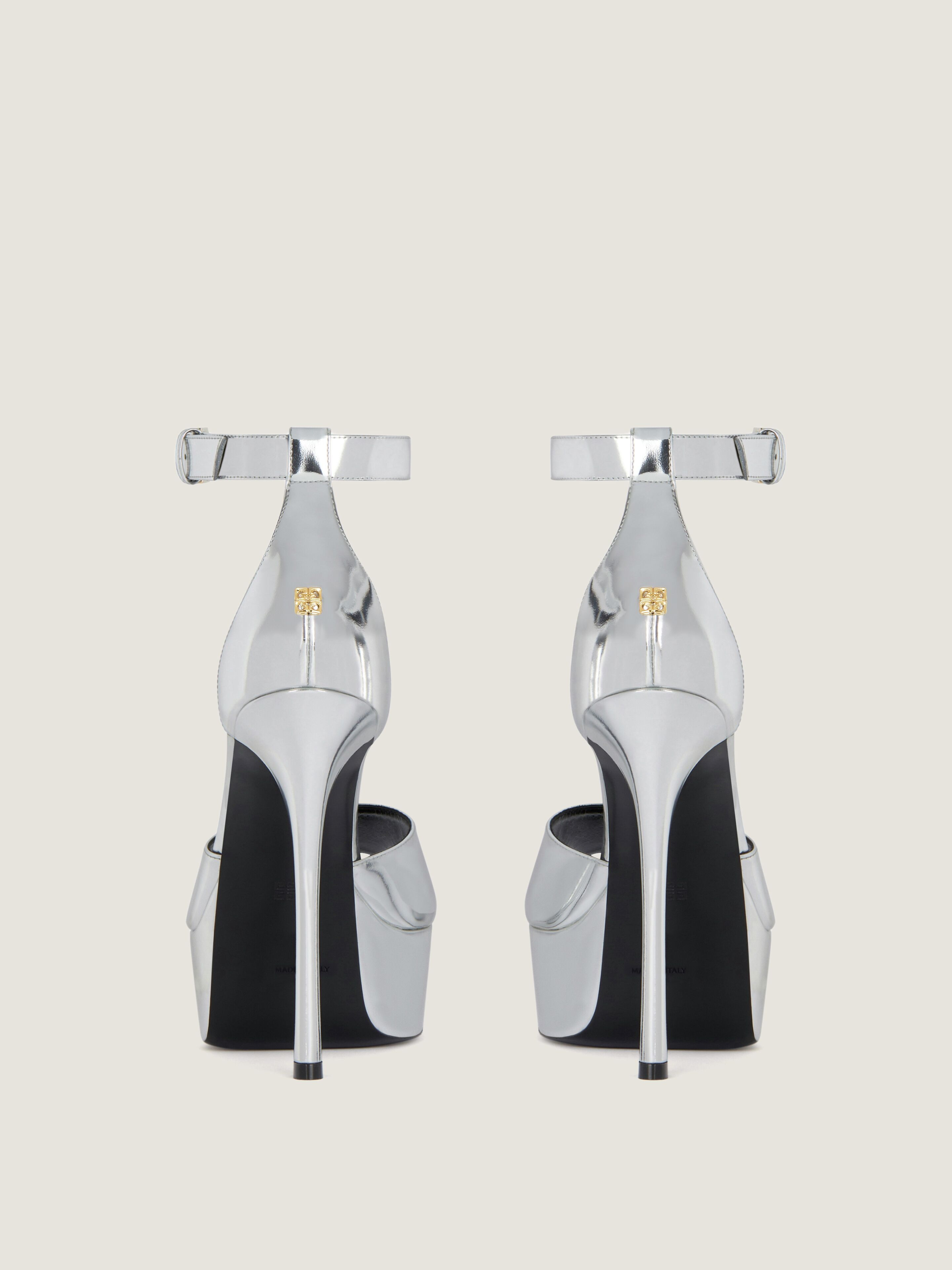 4G LIQUID PLATFORM SANDALS IN PATENT LEATHER - 5