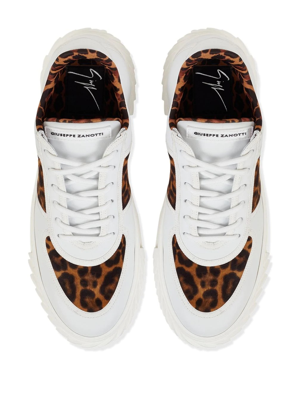 leopard panel sneakers - 4