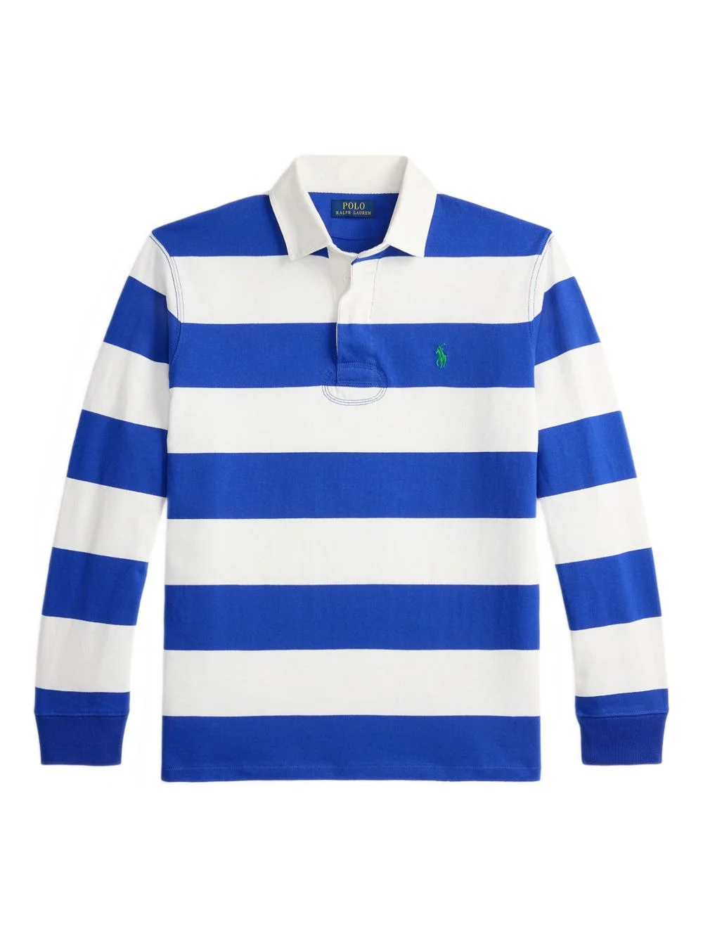 striped long-sleeve polo shirt - 1