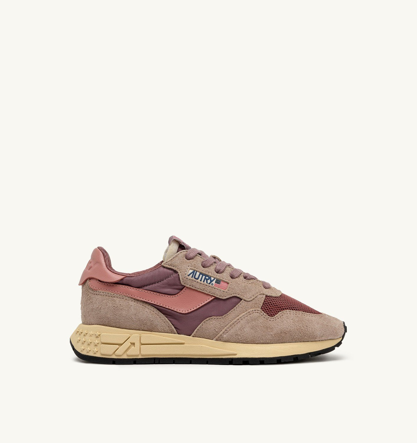 REELWIND LOW SNEAKERS IN NYLON SUEDE AND LEATHER COLOR ROSE AND DESERT SAND - 1