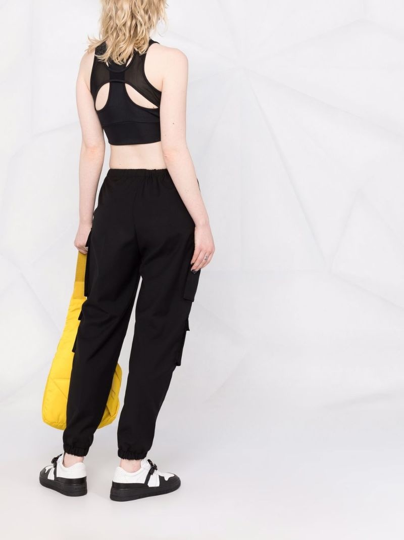 logo print panelled cropped top - 4