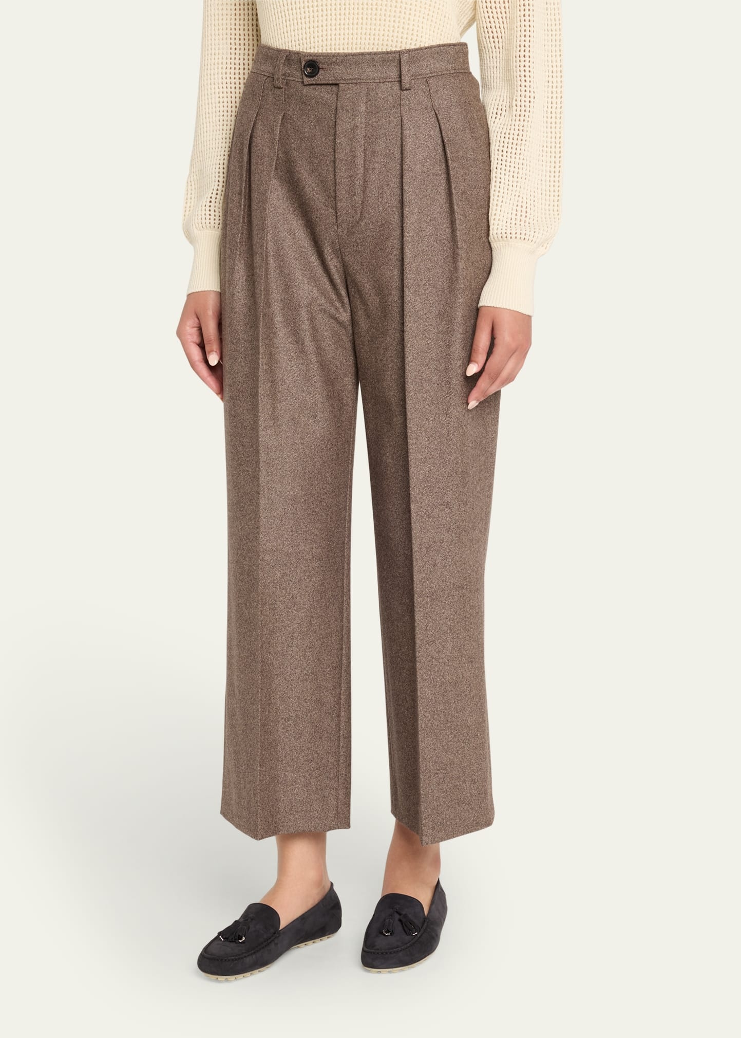 Yurik Wish Cashmere Flannel Trousers - 4