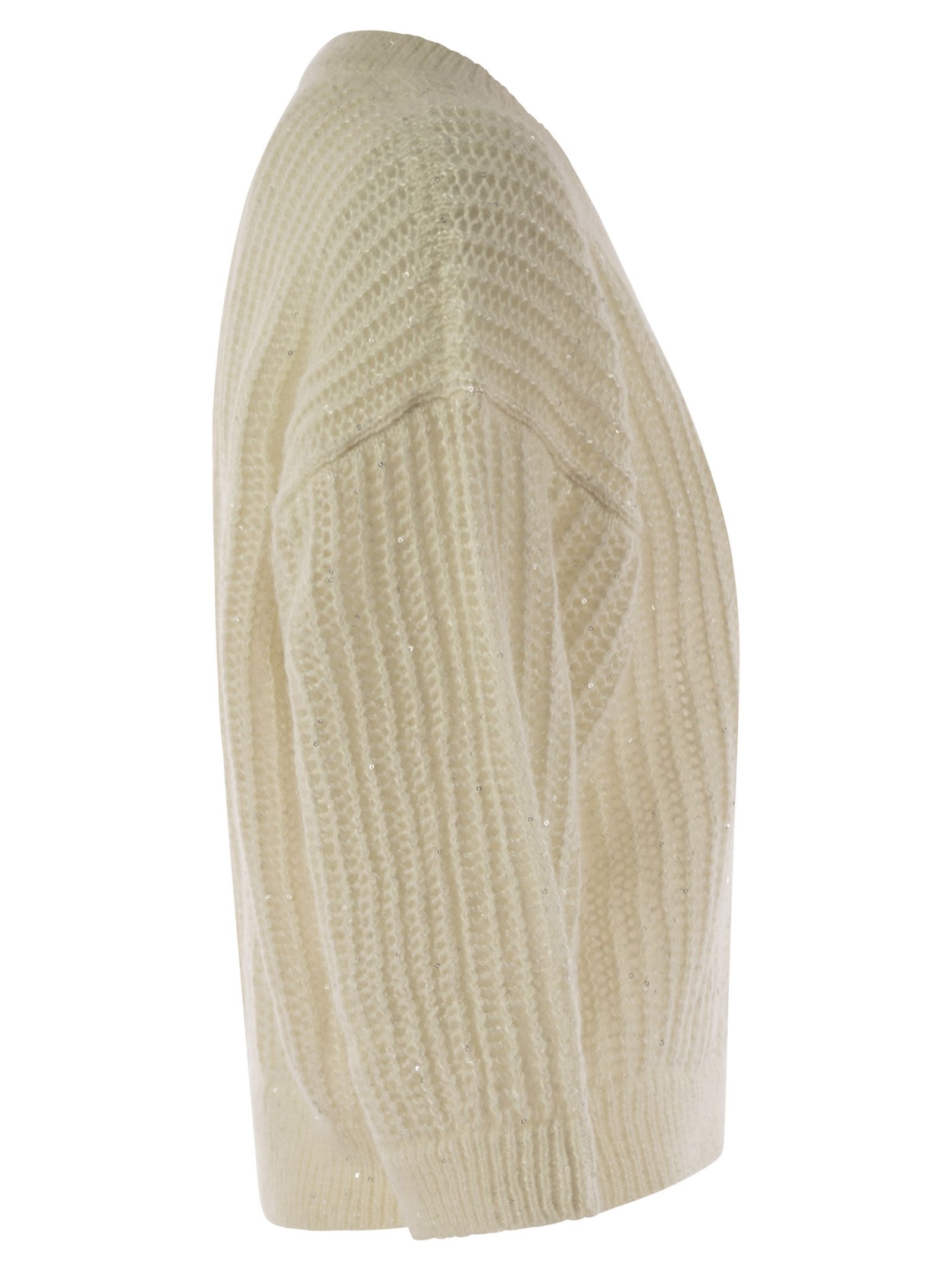 Peserico - Peserico Women Tricot Sweater With Micropaillettes - 3