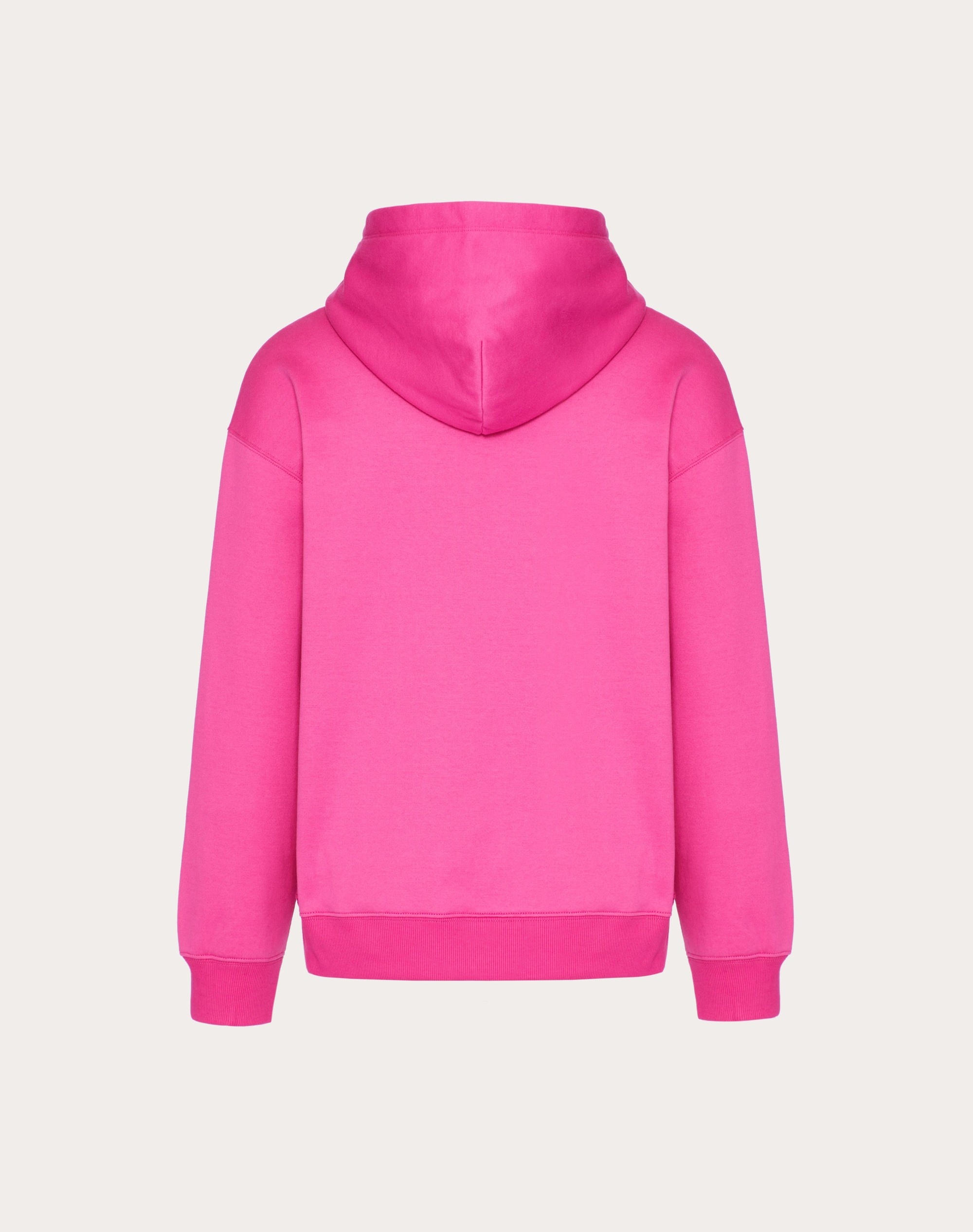 COTTON HOODED SWEATSHIRT WITH VLTN PRINT - 3